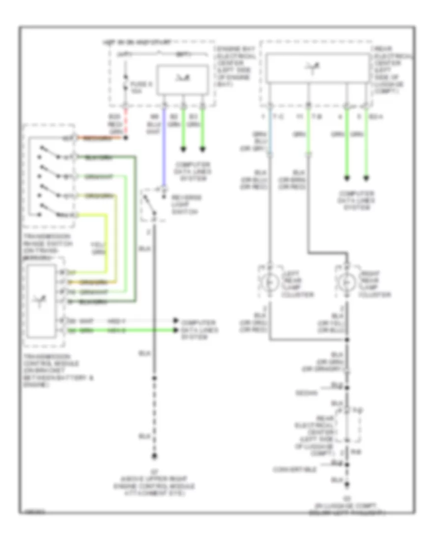 Backup Lamps Wiring Diagram for Saab 9 3 Arc 2004