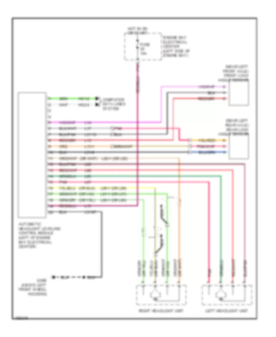 Headlamps Leveling Wiring Diagram for Saab 9 3 Linear 2004