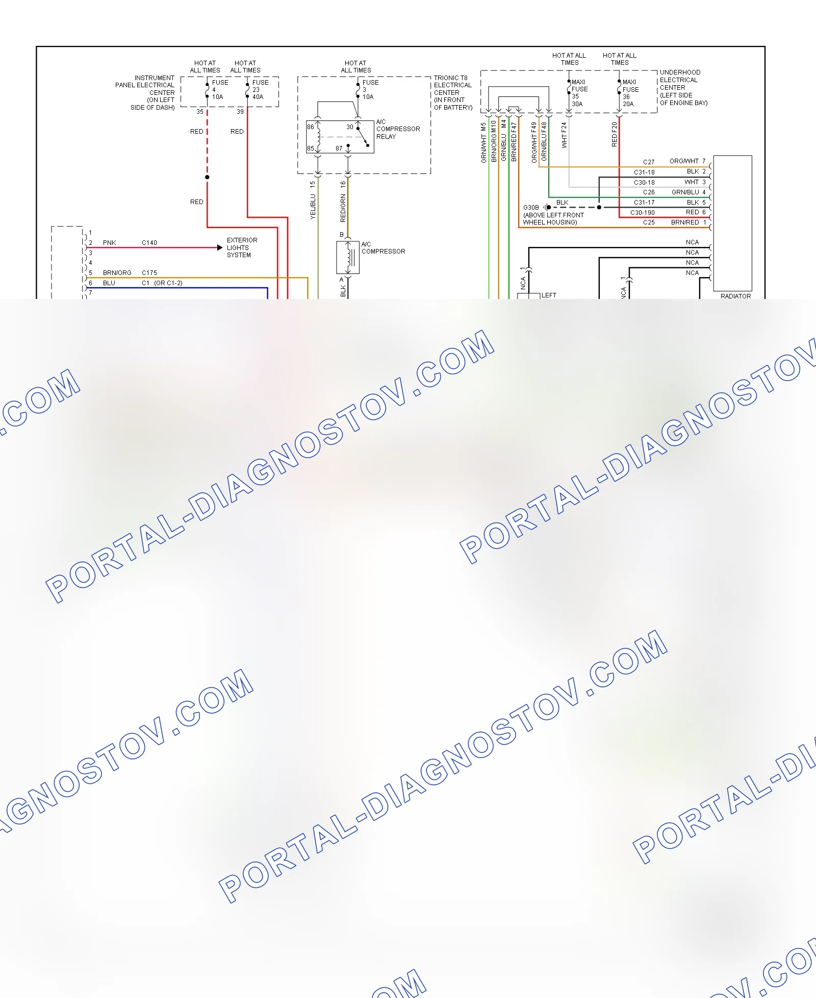 Automatic AC Wiring Diagram, Dual Fans (1 of 2) for Saab 9-3 Linear 2005