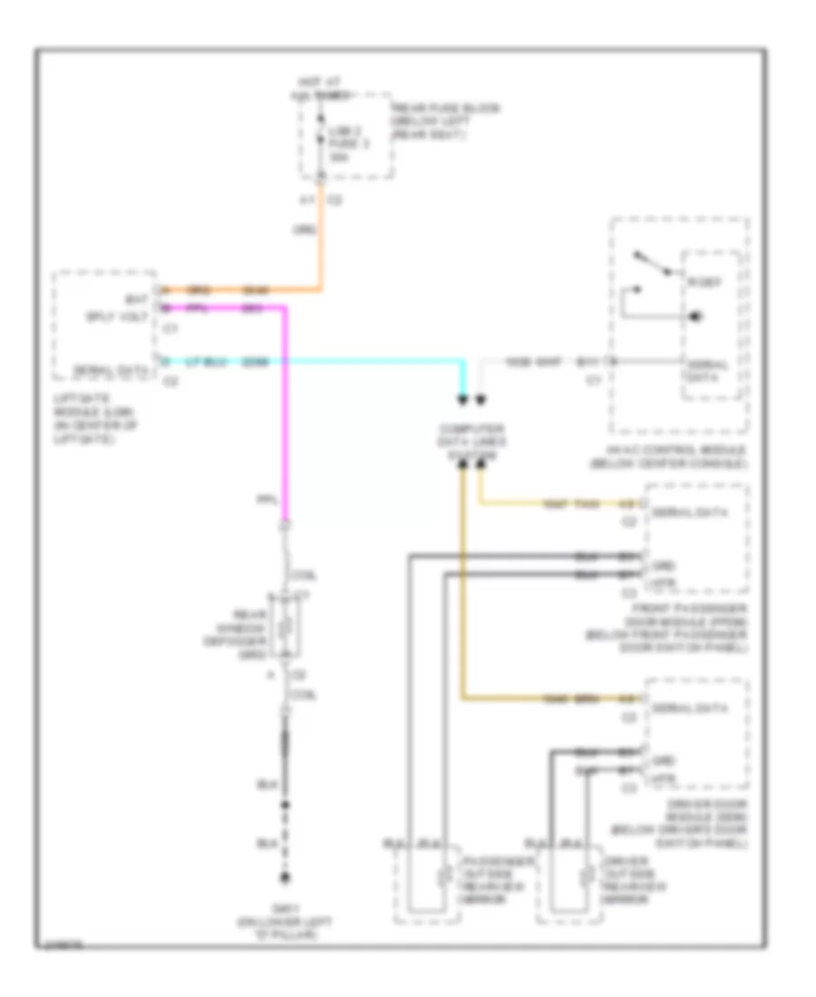 Defoggers Wiring Diagram for Saab 9 7X Arc 2005