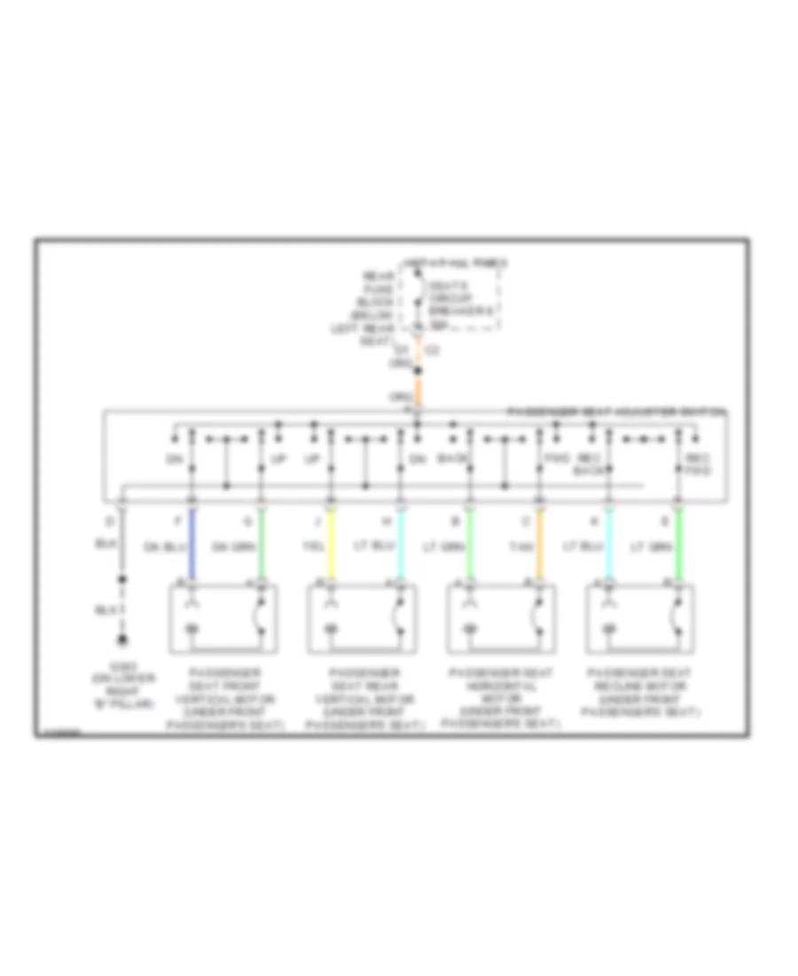 8 Way Adjustable Power Seat Wiring Diagram for Saab 9 7X Arc 2005