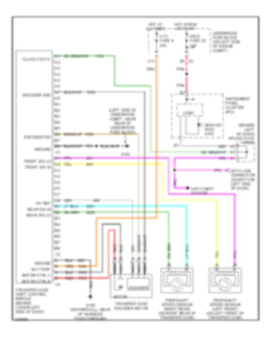 Transfer Case Wiring Diagram, Single Speed for Saab 9-7X Arc 2005