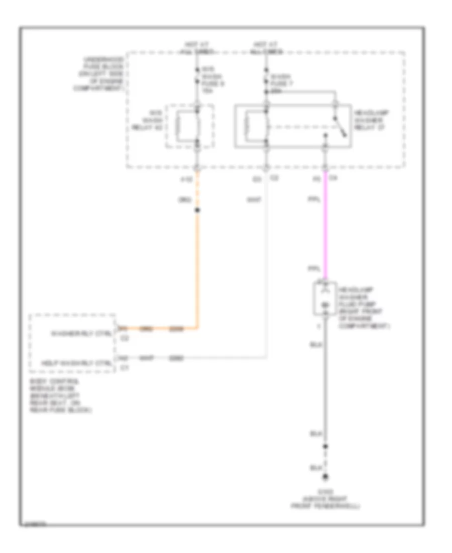 Headlamp Washer Wiring Diagram for Saab 9 7X Arc 2005