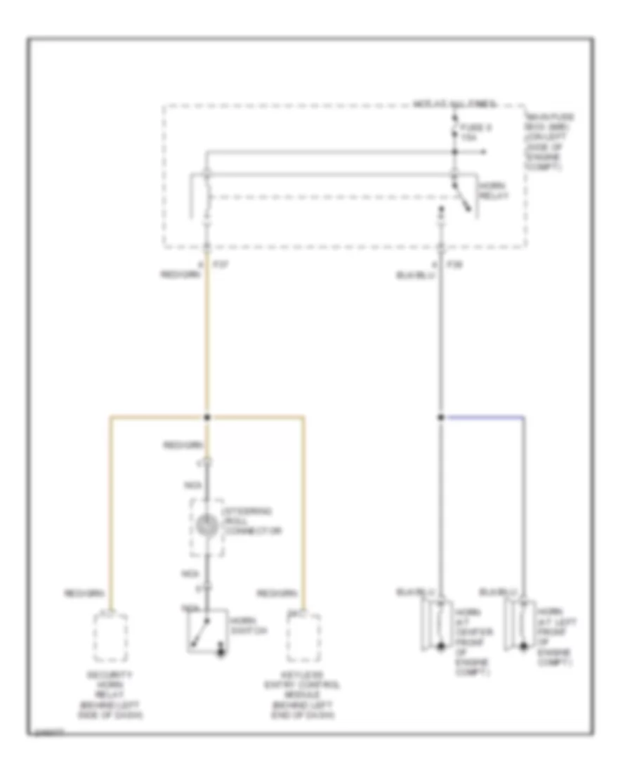Horn Wiring Diagram for Saab 9-2X 2.5i 2006