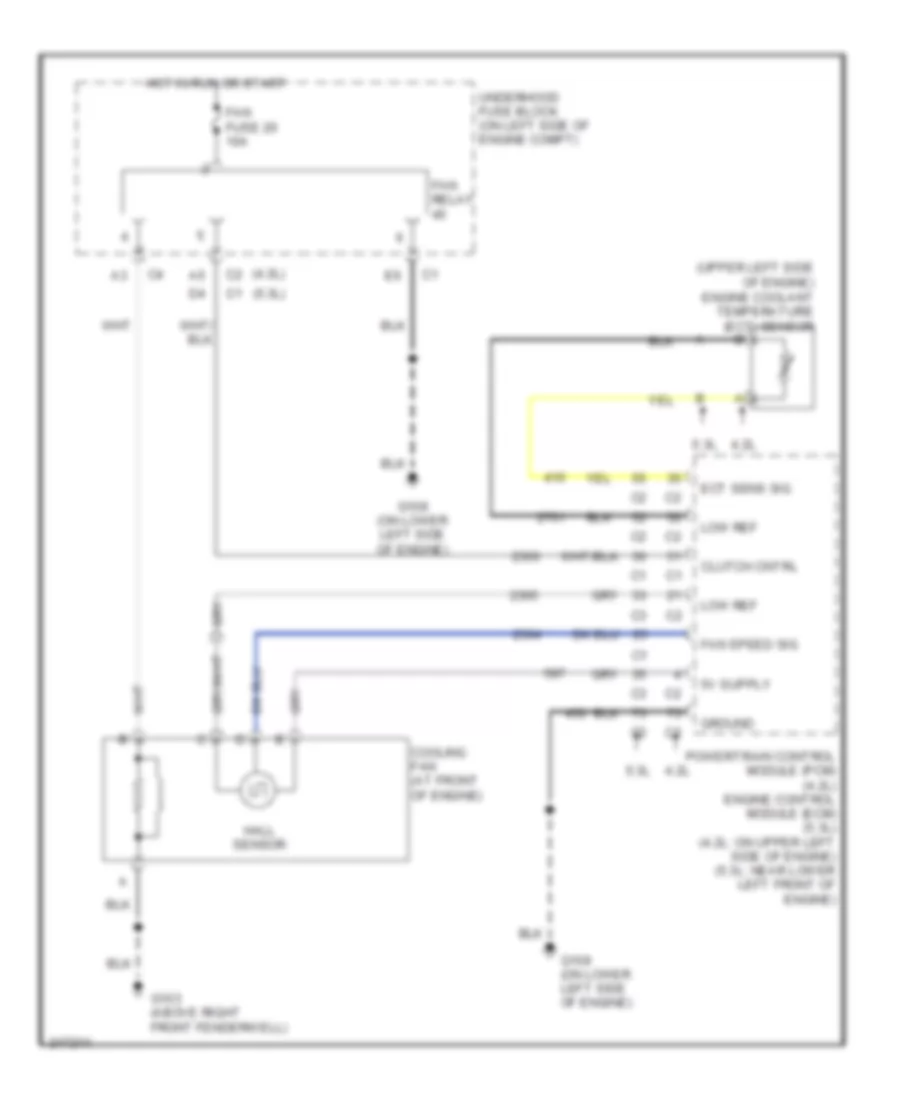 Cooling Fan Wiring Diagram for Saab 9-7X 4.2i 2006