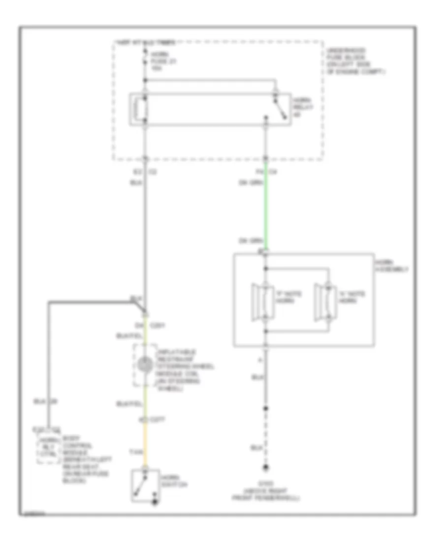 Horn Wiring Diagram for Saab 9-7X 5.3i 2006