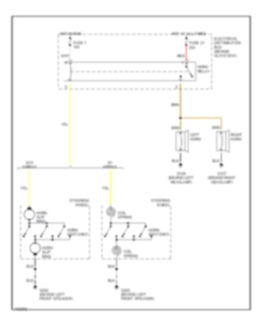 Horn Wiring Diagram for Saab 9000 CD 1993