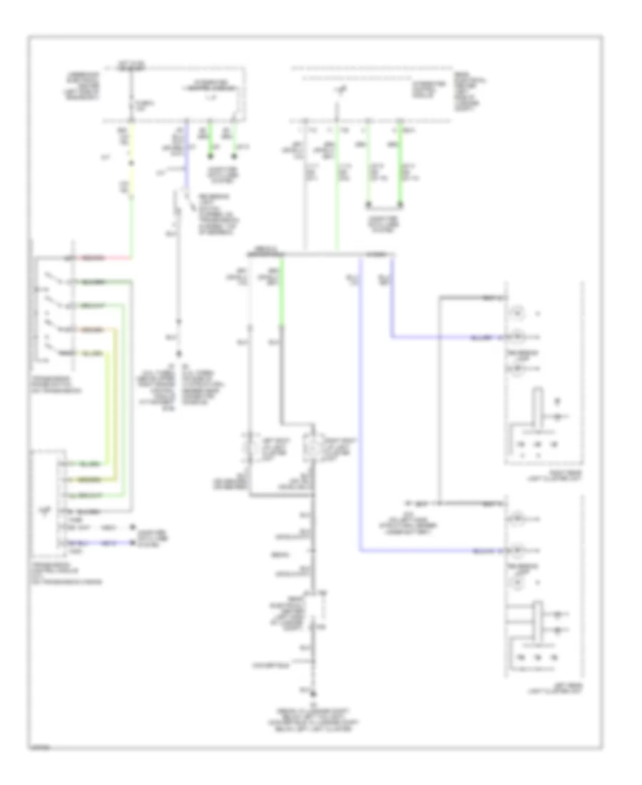 Back up Lamps Wiring Diagram for Saab 9 3 2 0T 2007