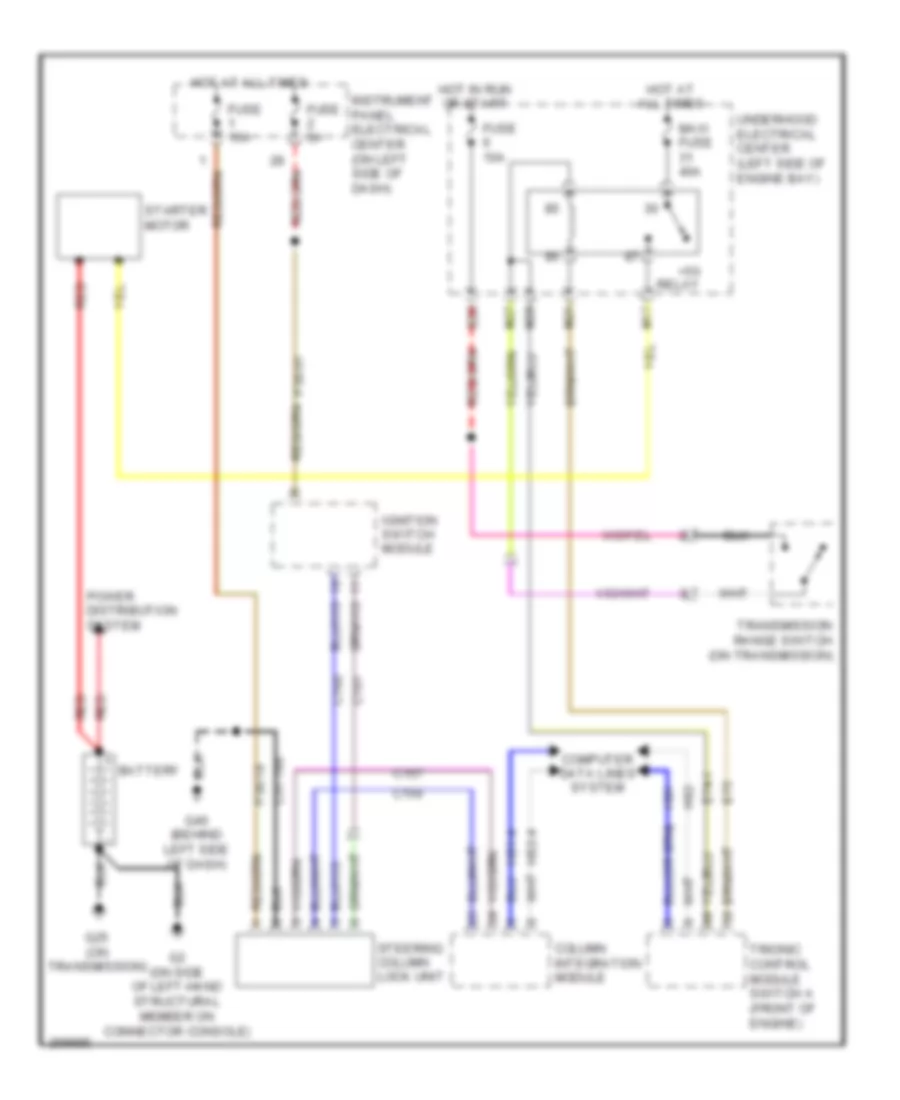 2.0L Turbo, Starting Wiring Diagram, AT for Saab 9-3 2.0T 2007