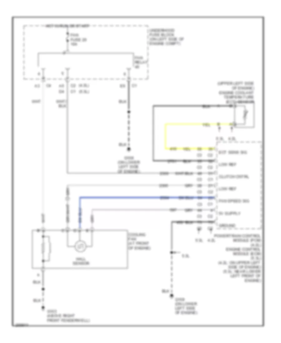 Cooling Fan Wiring Diagram for Saab 9-7X 5.3i 2007