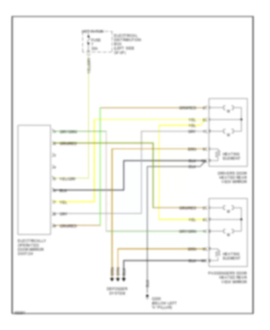 Power Mirror Wiring Diagram for Saab 900 Commemorative 1994