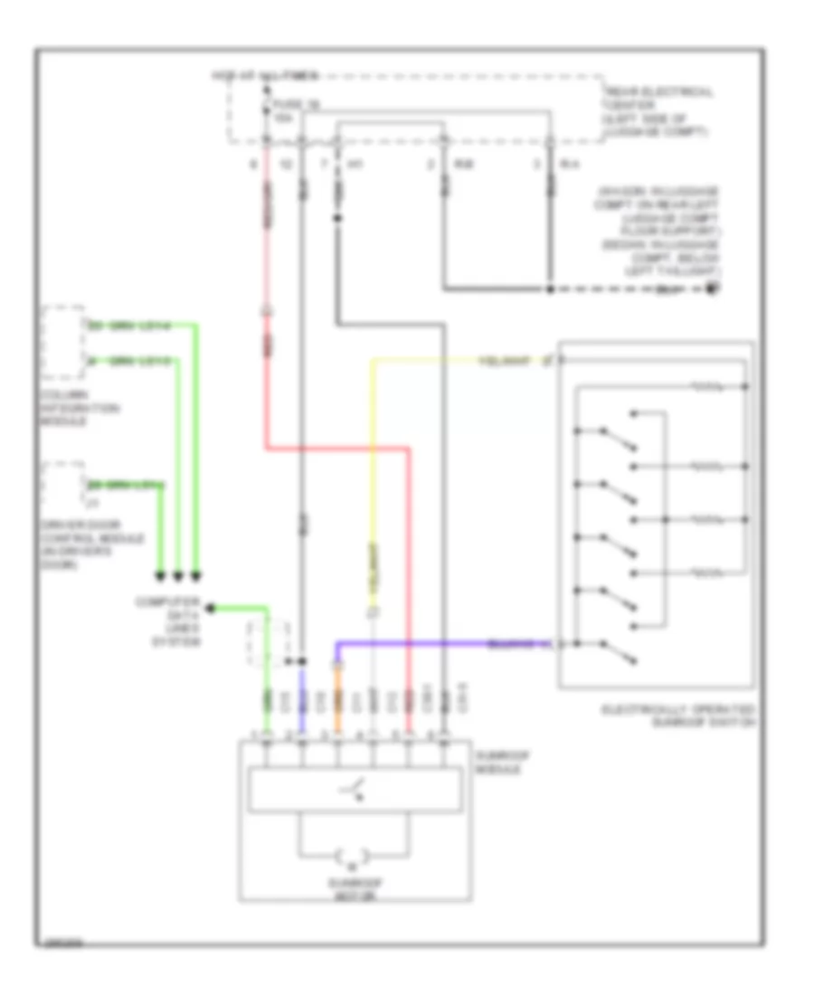 Sunroof Wiring Diagram, with Pinch Protection for Saab 9-3 Turbo X 2008