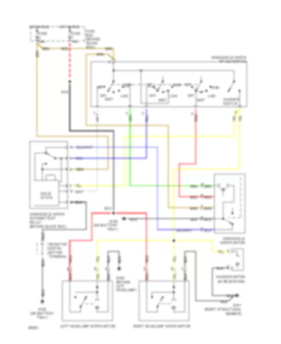 Передняя Схема Шайбы/Дворника Дворника/Шайбы и Фары для Saab CDE 1994 9000