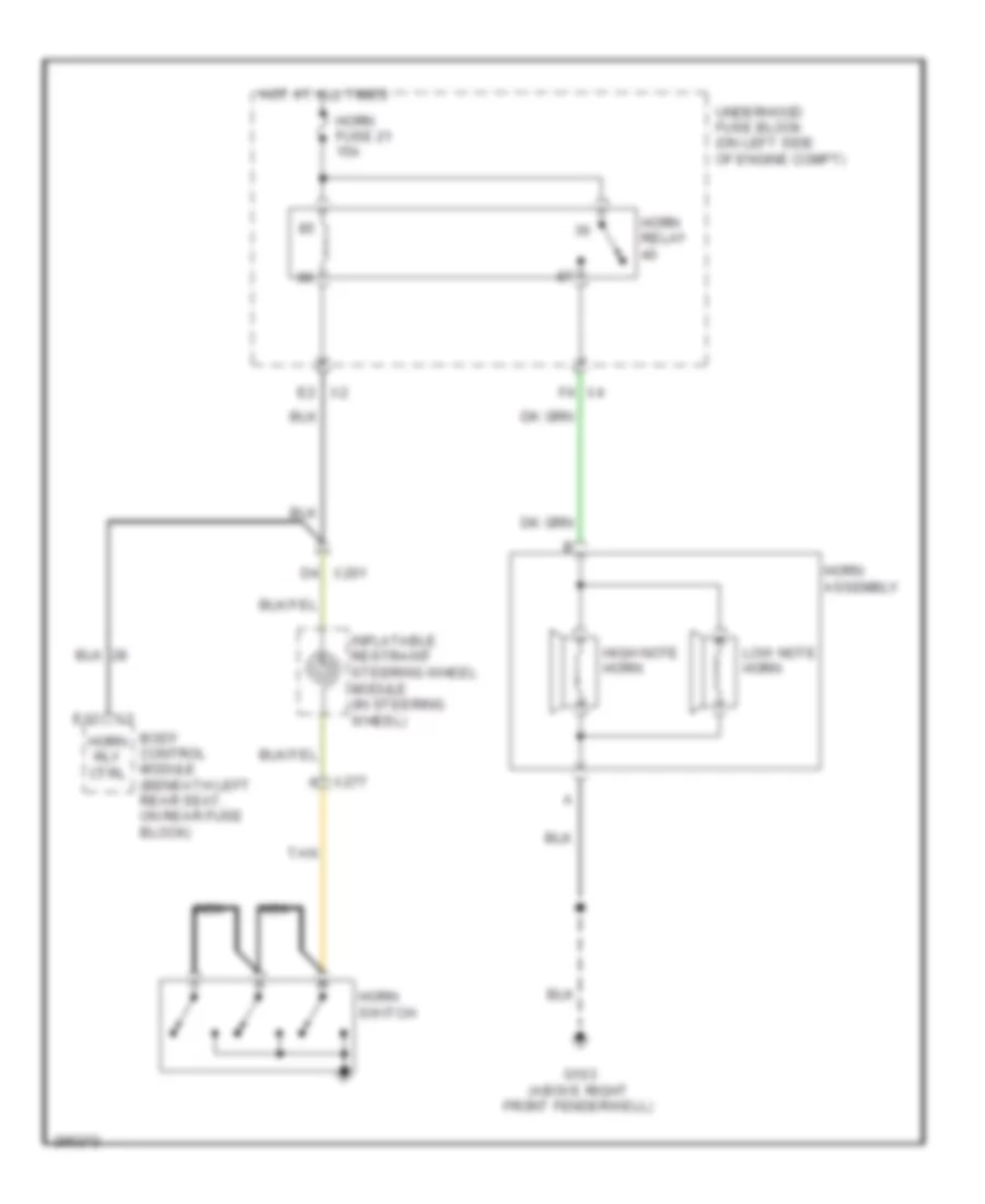Horn Wiring Diagram for Saab 9-7X 5.3i 2008