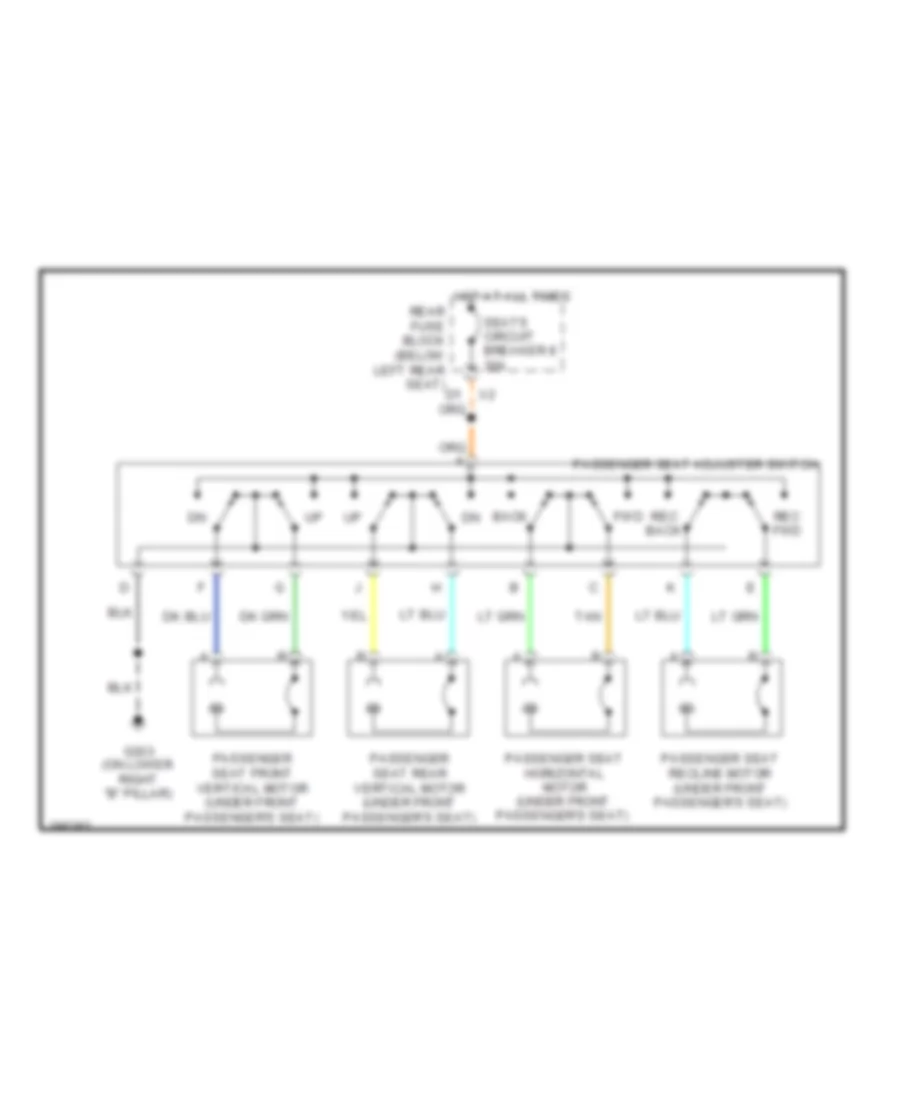 8 Way Adjustable Power Seat Wiring Diagram for Saab 9 7X Aero 2008