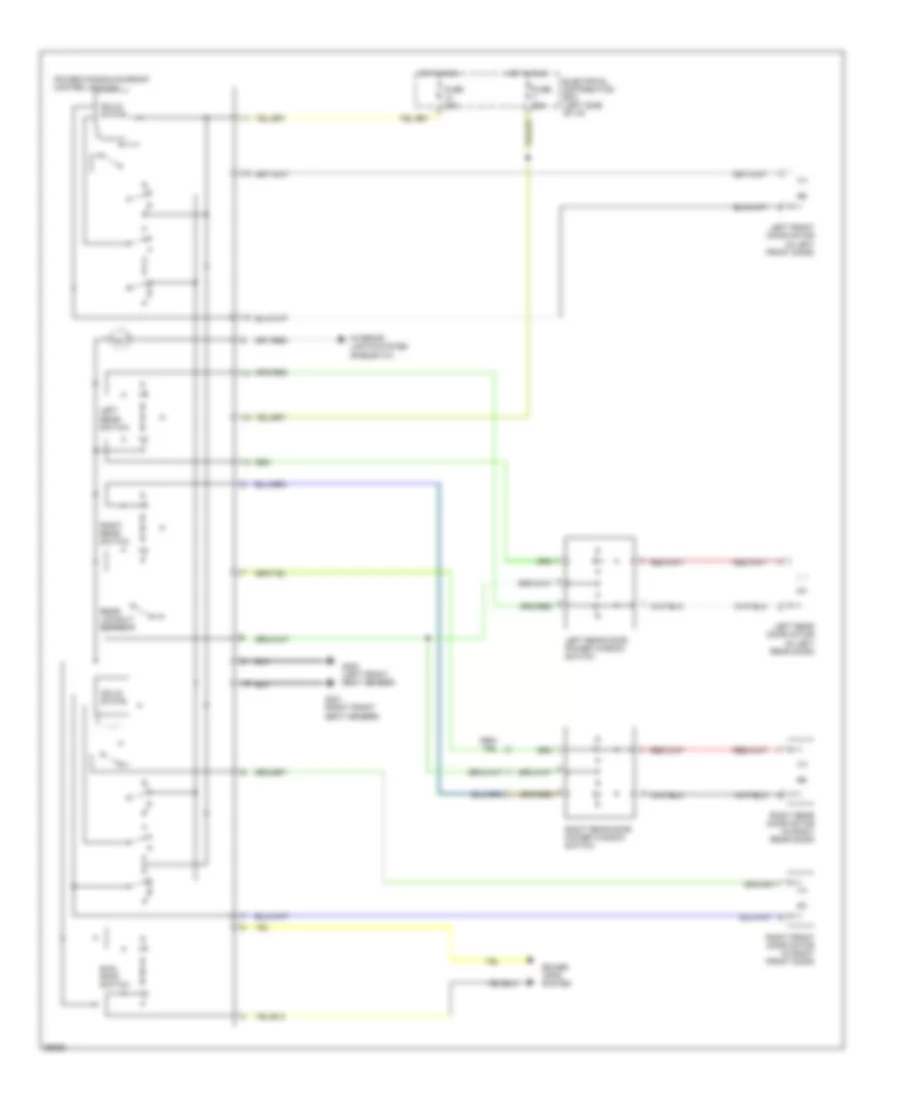 Power Window Wiring Diagram, Except Convertible for Saab 900 SE 1995