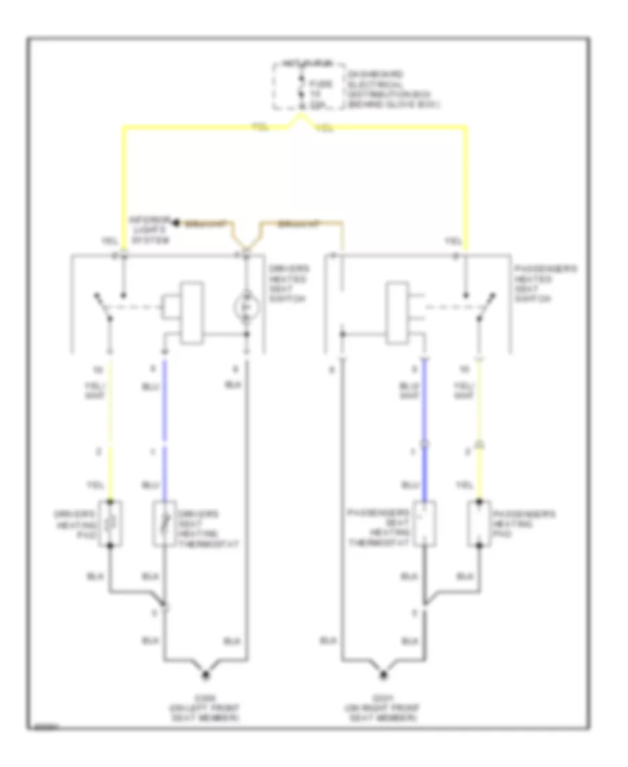 Heated Seats Wiring Diagram for Saab CDE 1995 9000