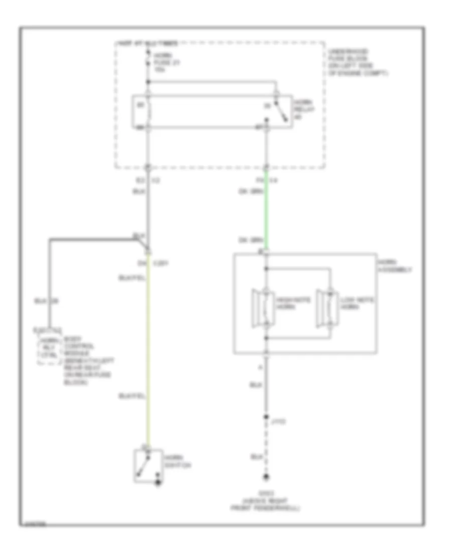 Horn Wiring Diagram for Saab 9 7X 4 2i 2009