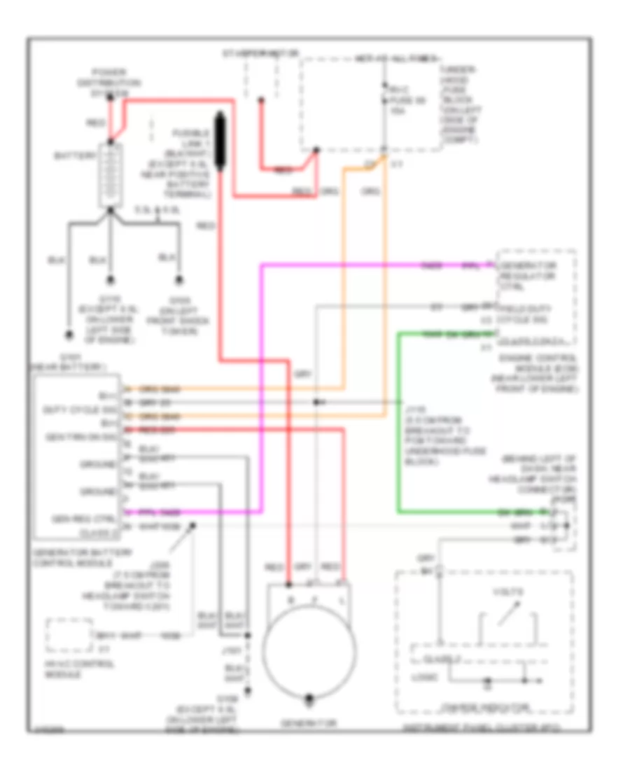 Charging Wiring Diagram for Saab 9 7X 4 2i 2009