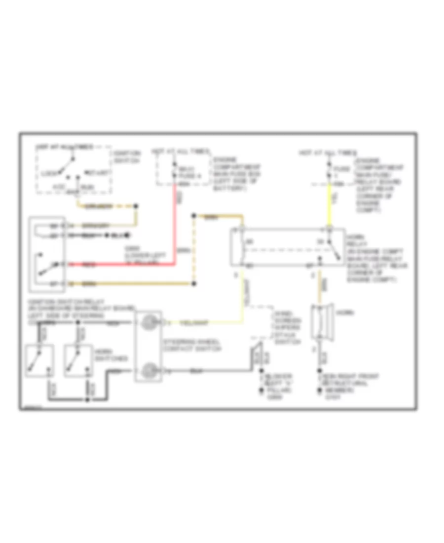 Horn Wiring Diagram for Saab 900 S 1996