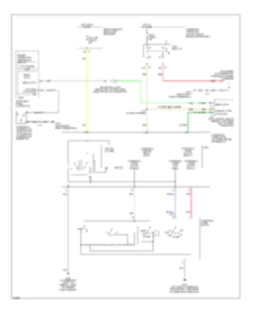 Электросхема передних стеклоочистителей дворников и омывателя лобового стекла для Saab 9-7X 5.3i 2009