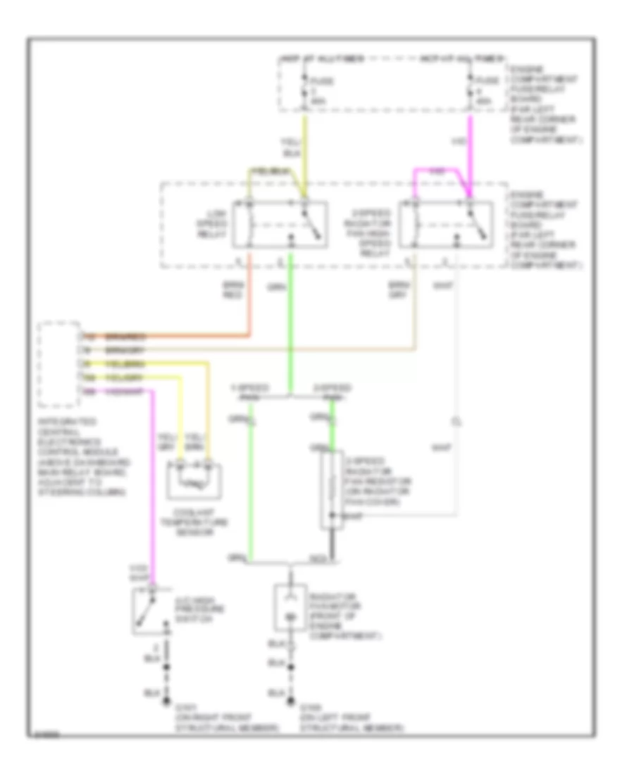 Cooling Fan Wiring Diagram for Saab 900 SE 1996