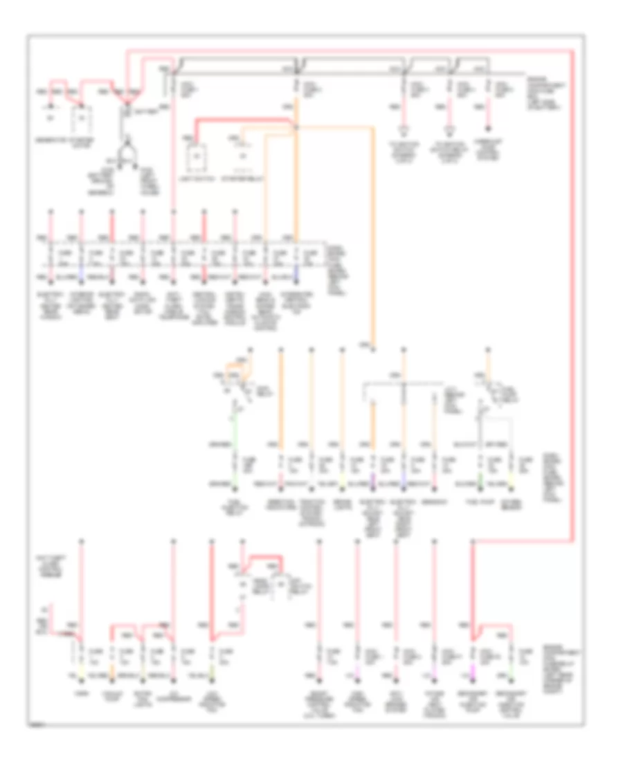 Power Distribution Wiring Diagram 1 of 2 for Saab 900 S 1997