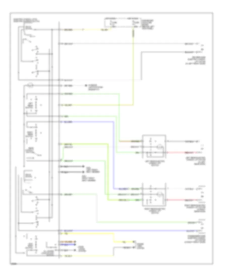 Power Window Wiring Diagram, Except Convertible for Saab 900 SE 1997