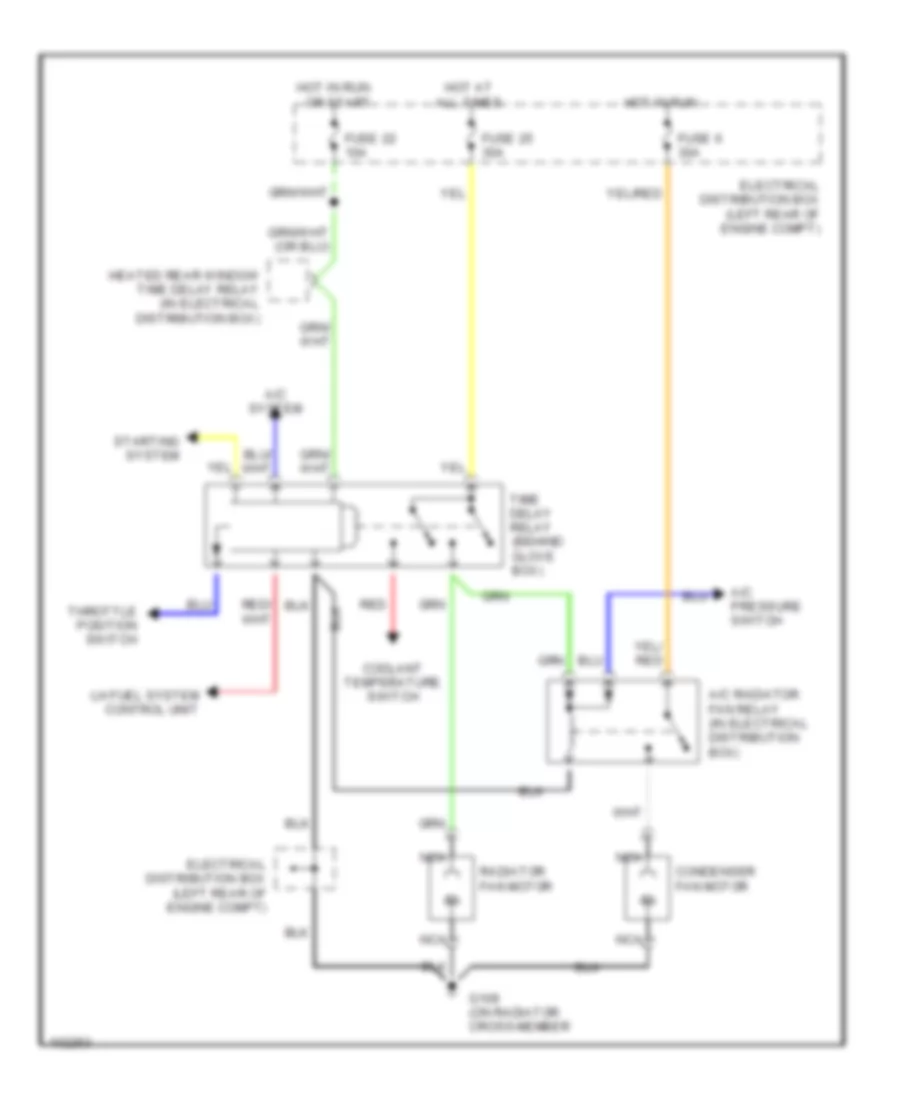 Cooling Fan Wiring Diagram with A C for Saab 900 SPG 1990
