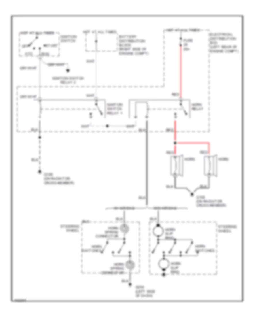 Horn Wiring Diagram for Saab 900 S 1991