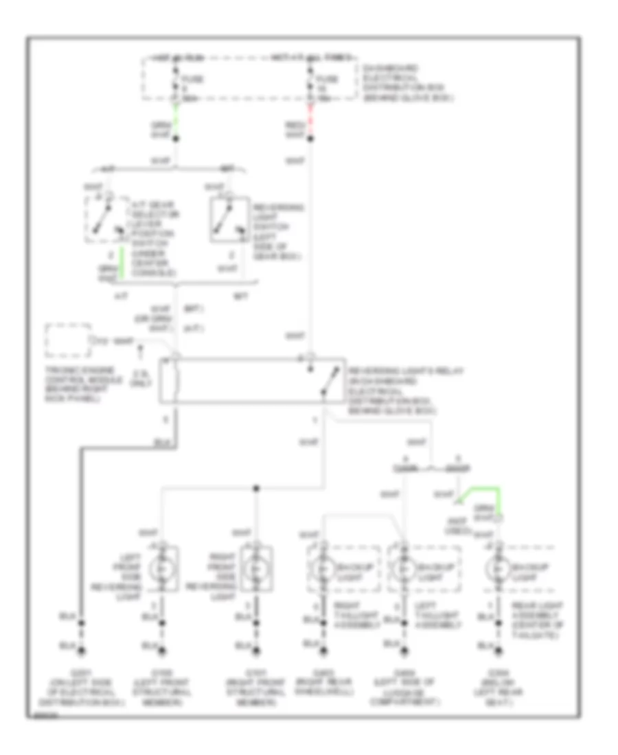 Back up Lamps Wiring Diagram for Saab CSE 1998 9000