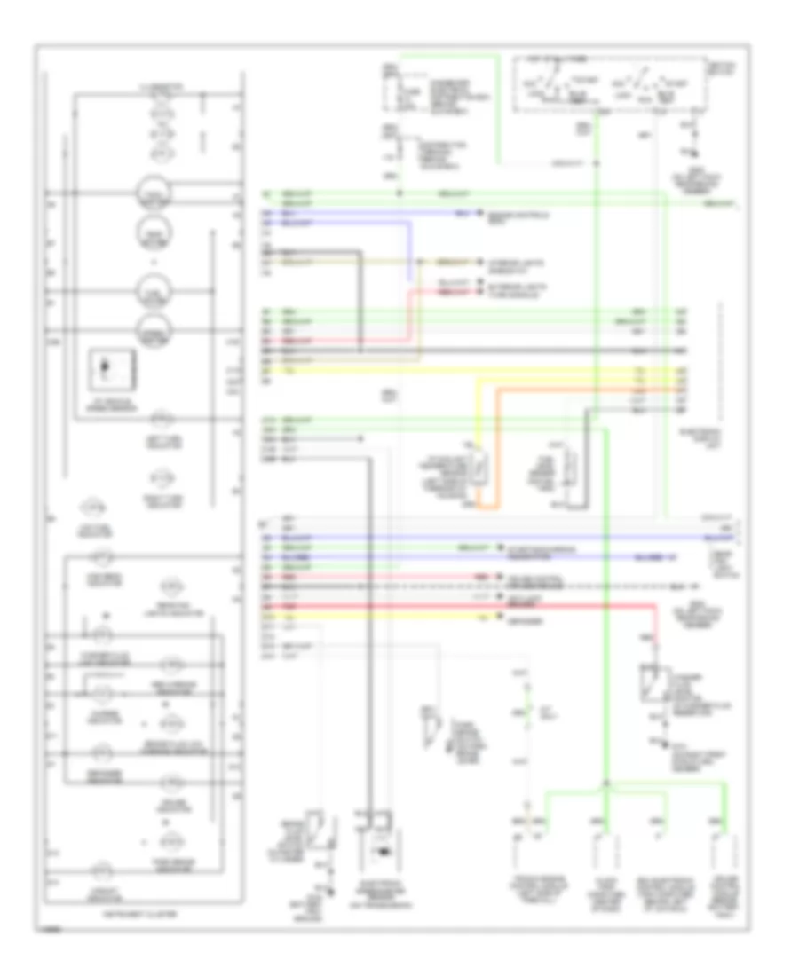 Instrument Cluster  Pictogram Wiring Diagram 1 of 2 for Saab CSE 1998 9000