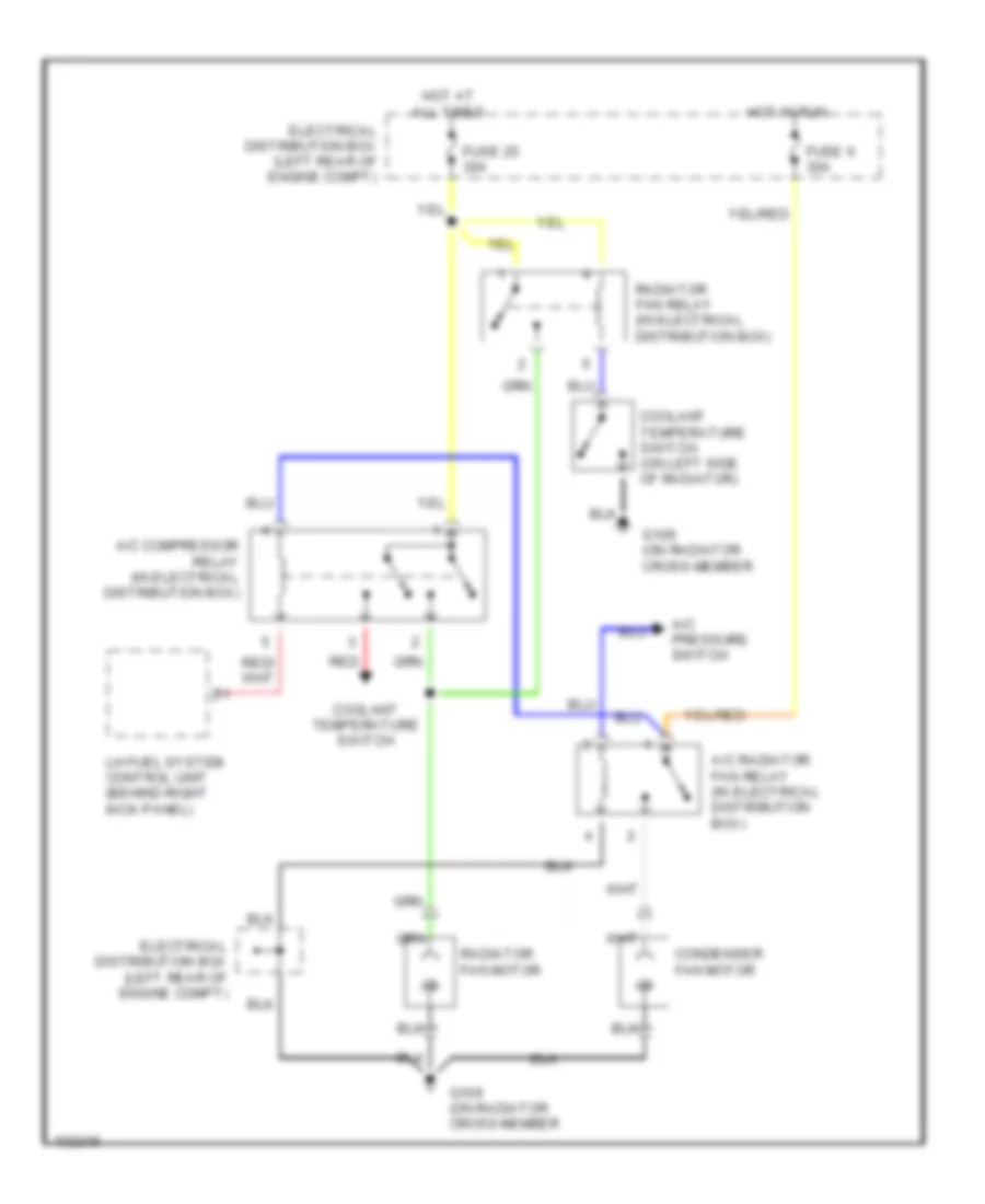2 1L Cooling Fan Wiring Diagram with A C for Saab 900 SPG 1991