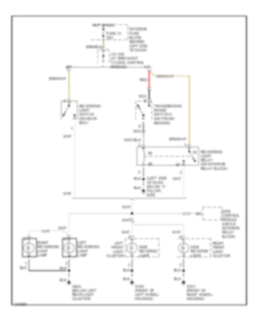 Backup Lamps Wiring Diagram for Saab 9 3 1999