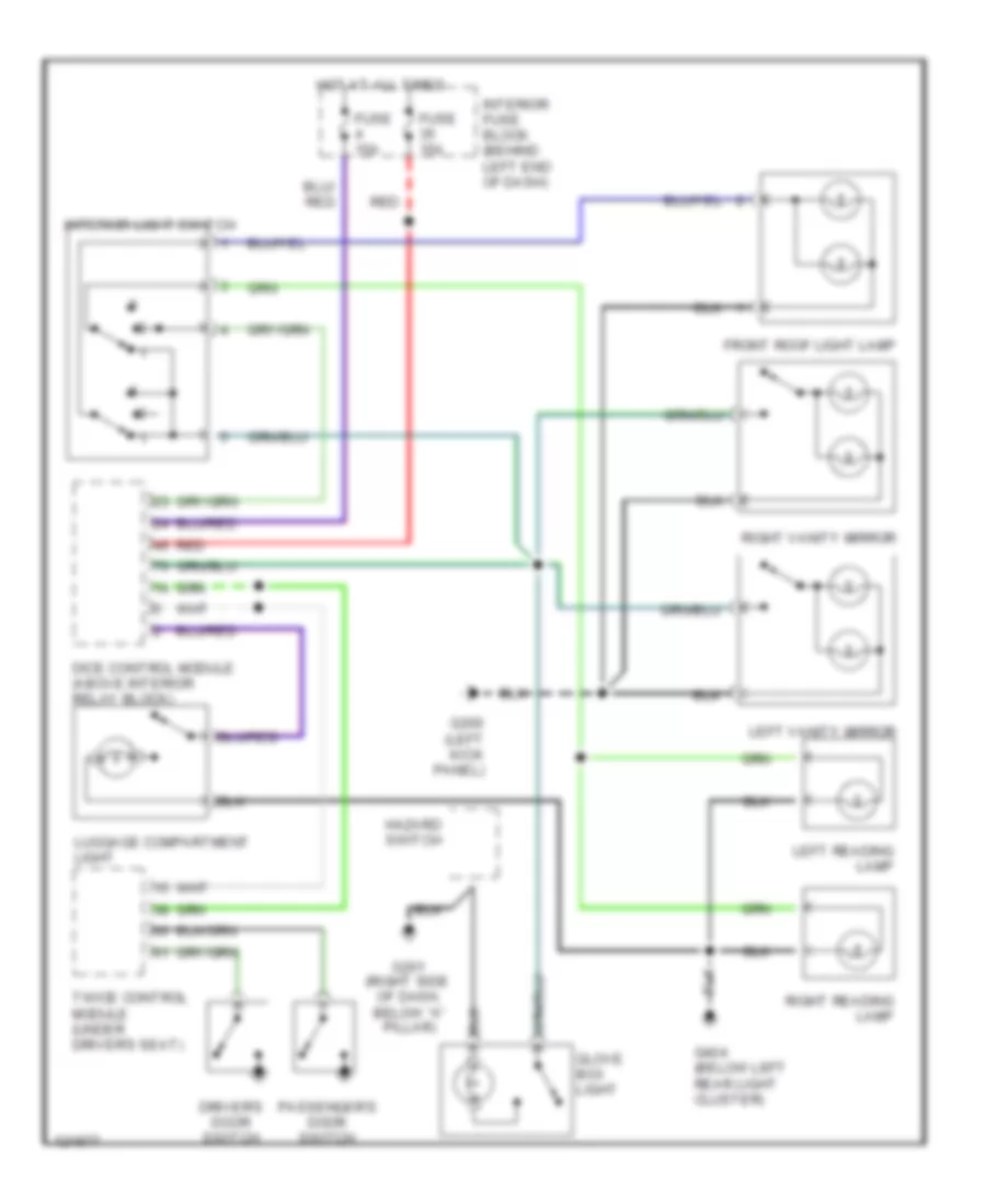 Courtesy Lamps Wiring Diagram Convertible for Saab 9 3 SE 1999