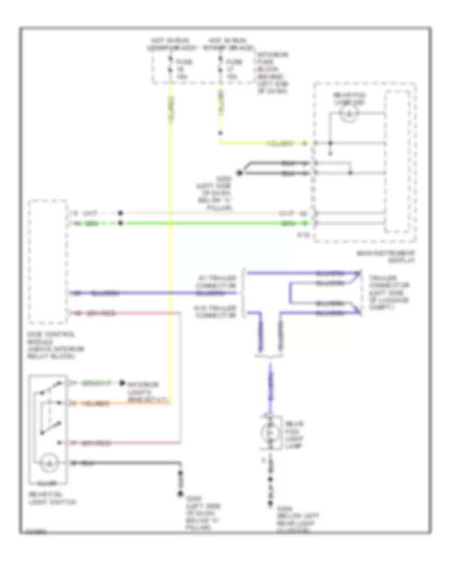 Rear Fog Lamps Wiring Diagram for Saab 9-3 Viggen 1999