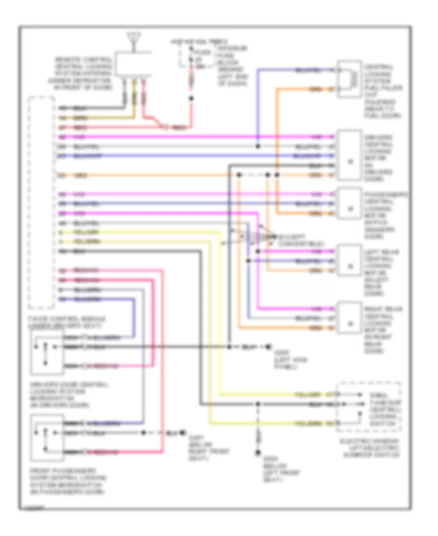 Power Door Lock Wiring Diagram for Saab 9 3 Viggen 1999