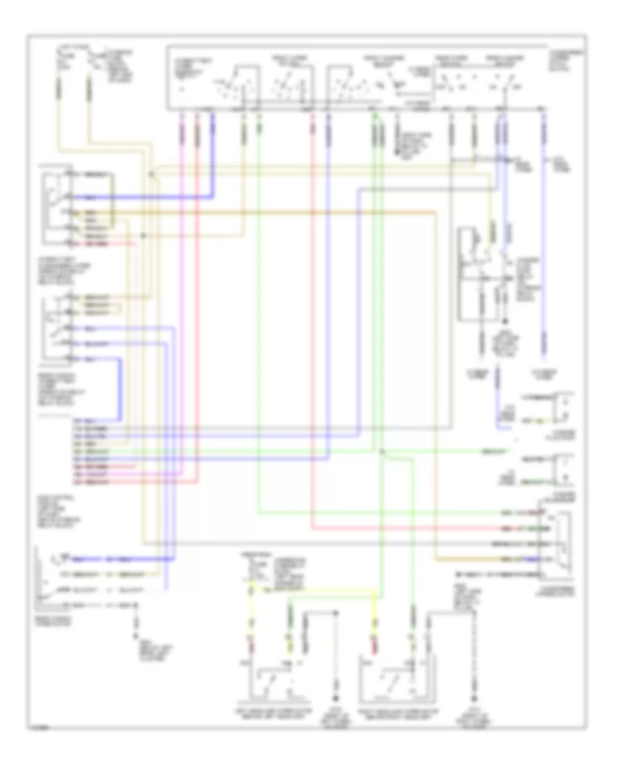 Электросхема стеклоочистителя, дворников и омывателя для Saab 9-3 Viggen 1999
