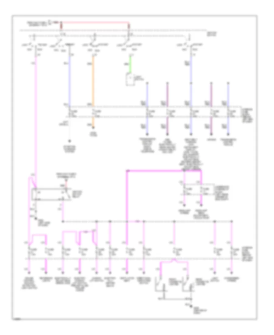 Power Distribution Wiring Diagram (2 of 2) for Saab 9-5 1999