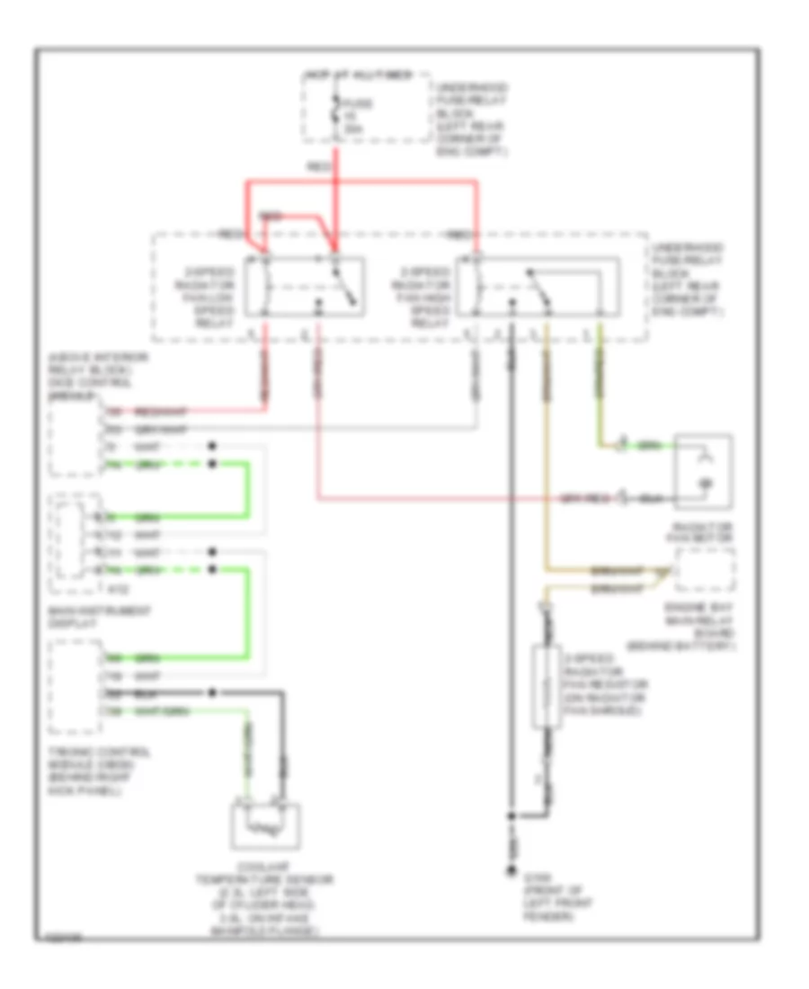 Single Speed Cooling Fan Wiring Diagram for Saab 9 5 SE 1999