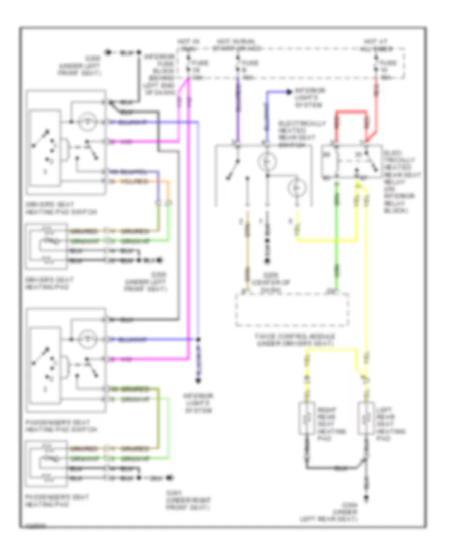 Heated Seats Wiring Diagram for Saab 9 5 SE 1999