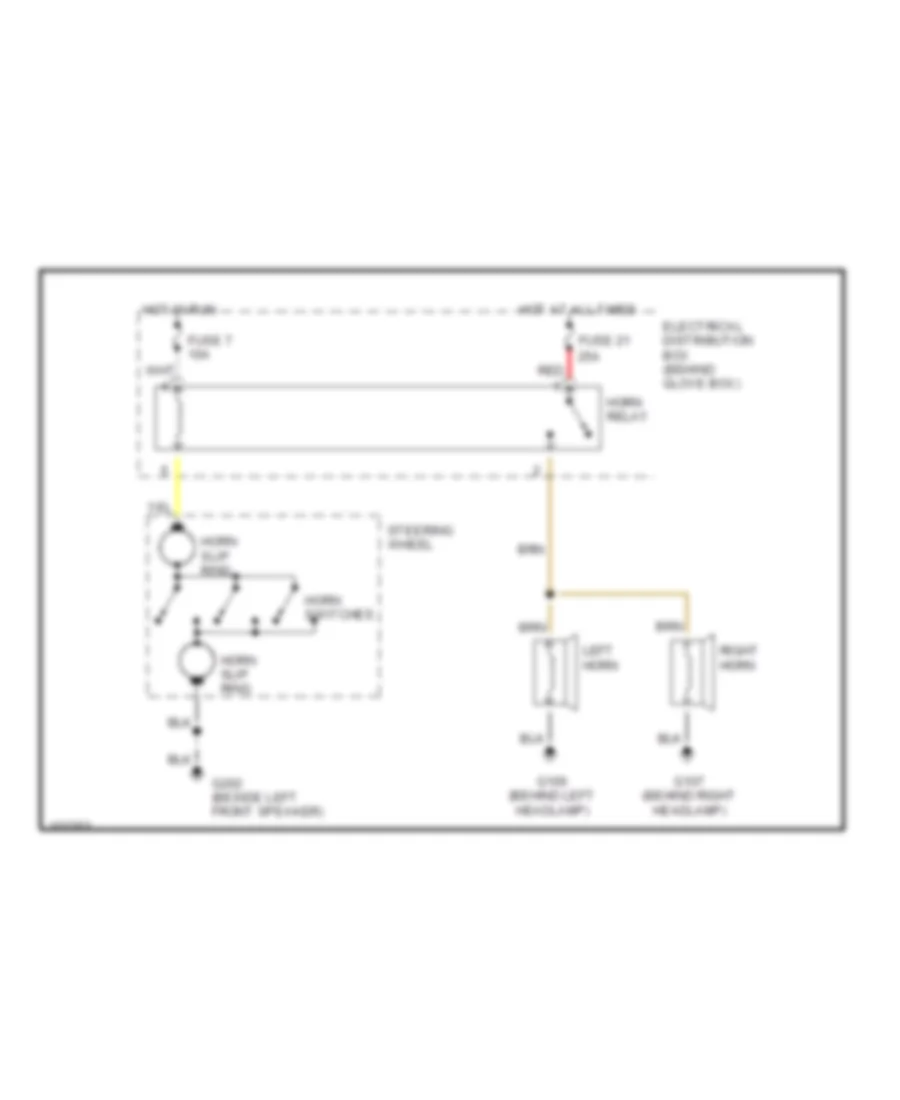 Horn Wiring Diagram for Saab 1992 9000