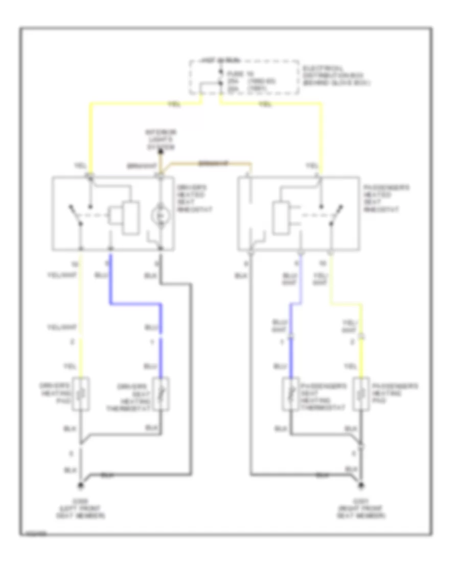 Heated Seats Wiring Diagram for Saab 1992 9000