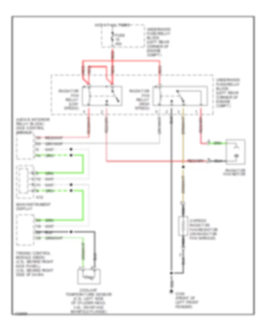 Single Speed Cooling Fan Wiring Diagram for Saab 9 5 2000