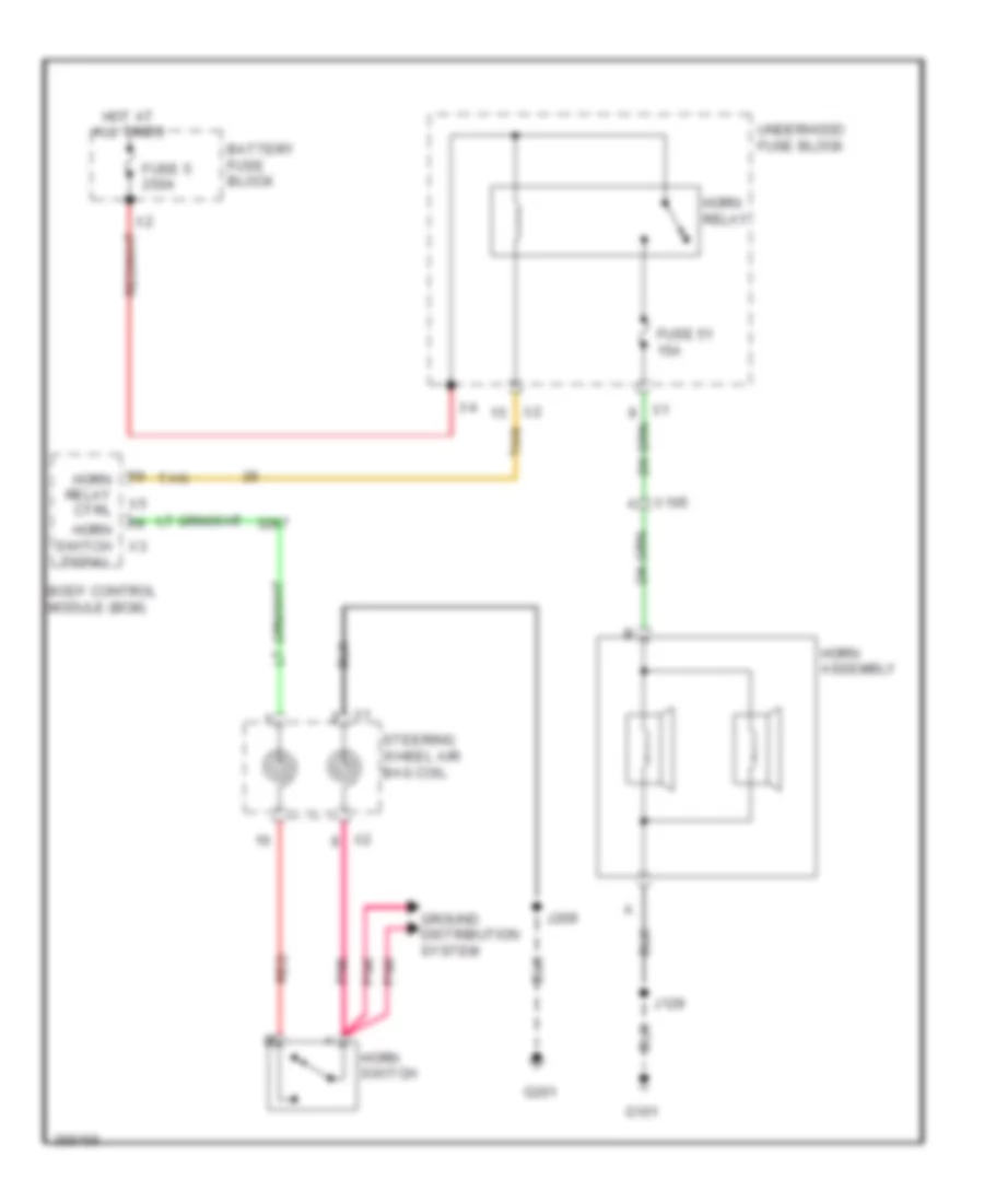 Horn Wiring Diagram for Saab 9 4X 3 0i 2011
