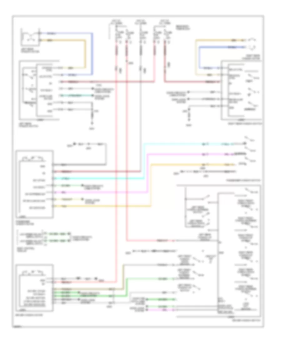 Power Windows Wiring Diagram for Saab 9-4X 3.0i 2011