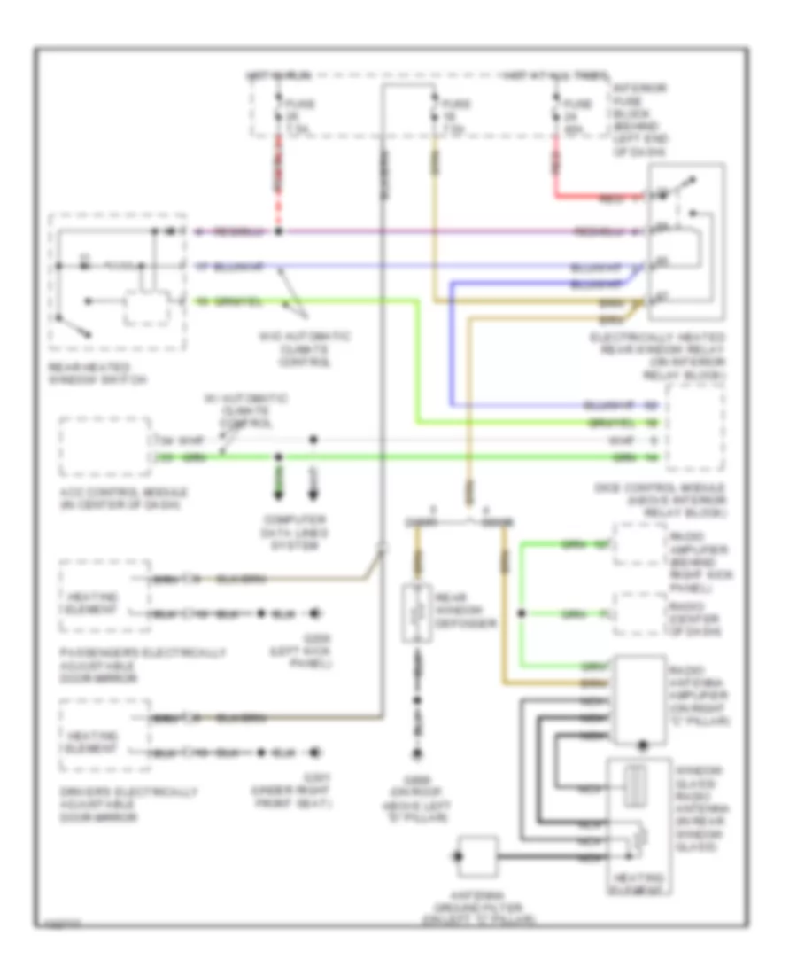 Defogger Wiring Diagram for Saab 9 5 SE 2000