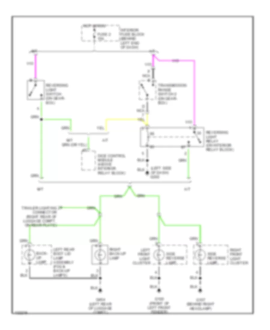 Back up Lamps Wiring Diagram 4 Door for Saab 9 5 SE 2000