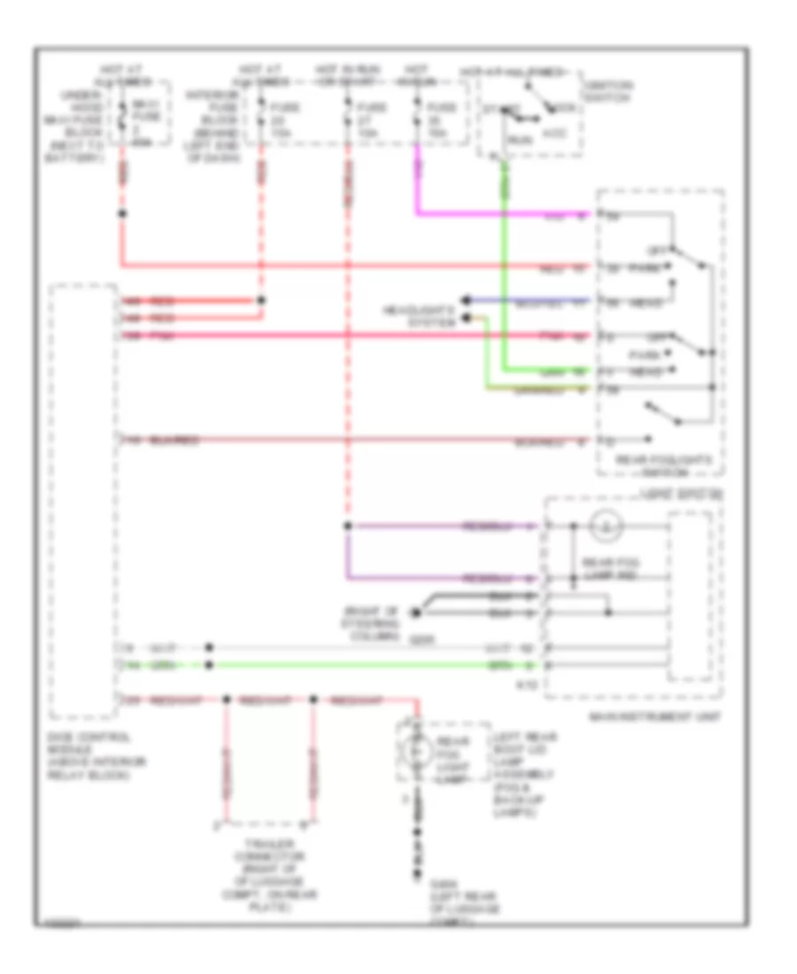 Rear Fog Lamps Wiring Diagram 4 Door for Saab 9 5 SE 2000