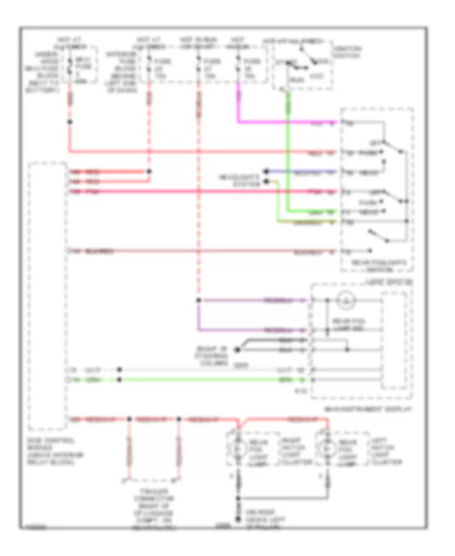 Rear Fog Lamps Wiring Diagram 5 Door for Saab 9 5 SE 2000